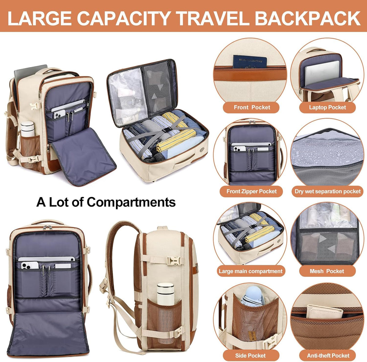 Travel Backpack for Men,TSA Carry On Backpack Flight Approved