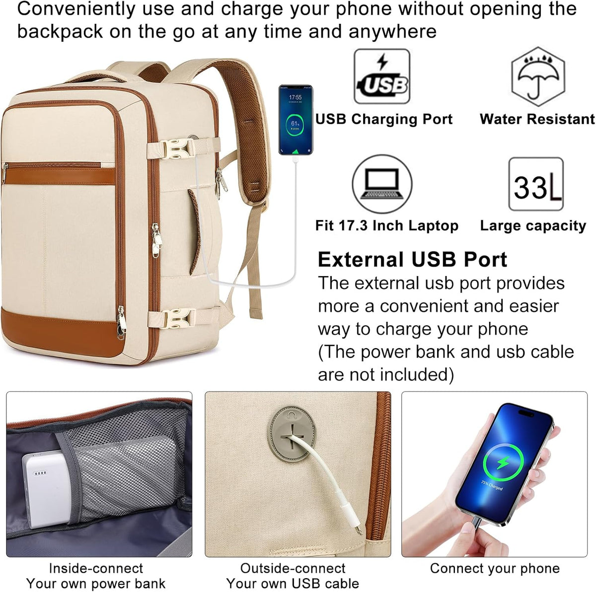 Travel Backpack for Men,TSA Carry On Backpack Flight Approved