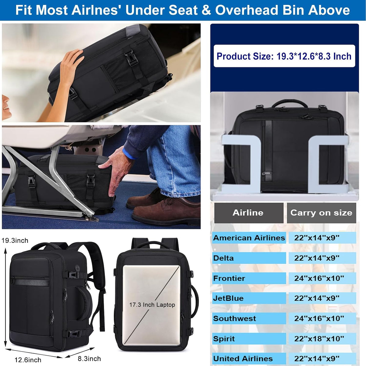Travel Backpack for Men,TSA Carry On Backpack Flight Approved