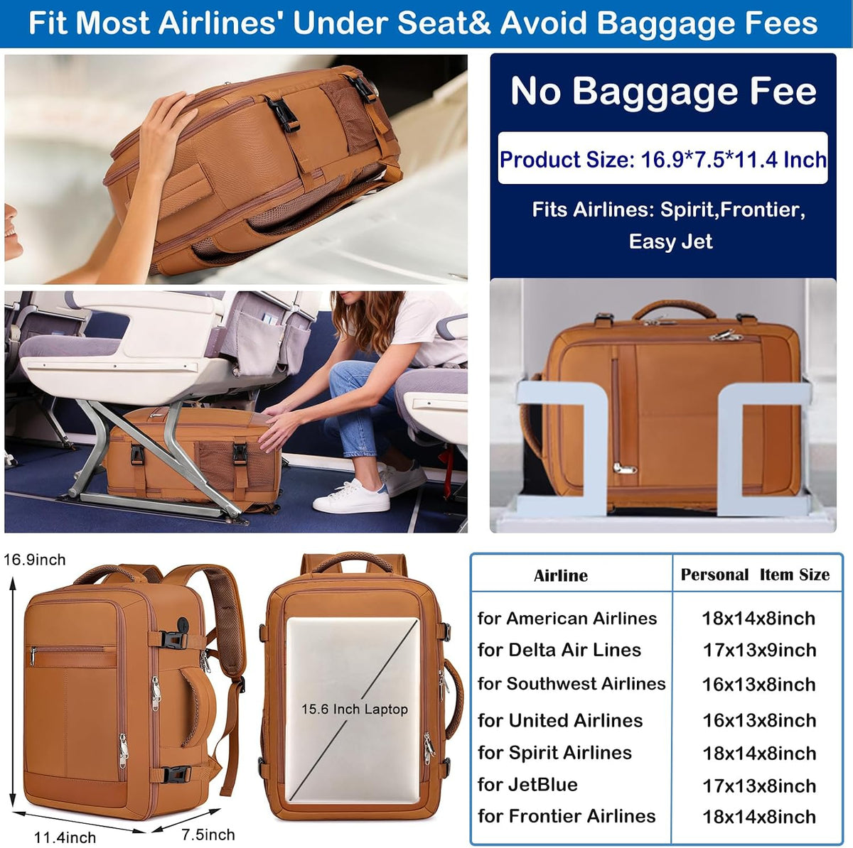 Travel Backpack for Men,TSA Carry On Backpack Flight Approved