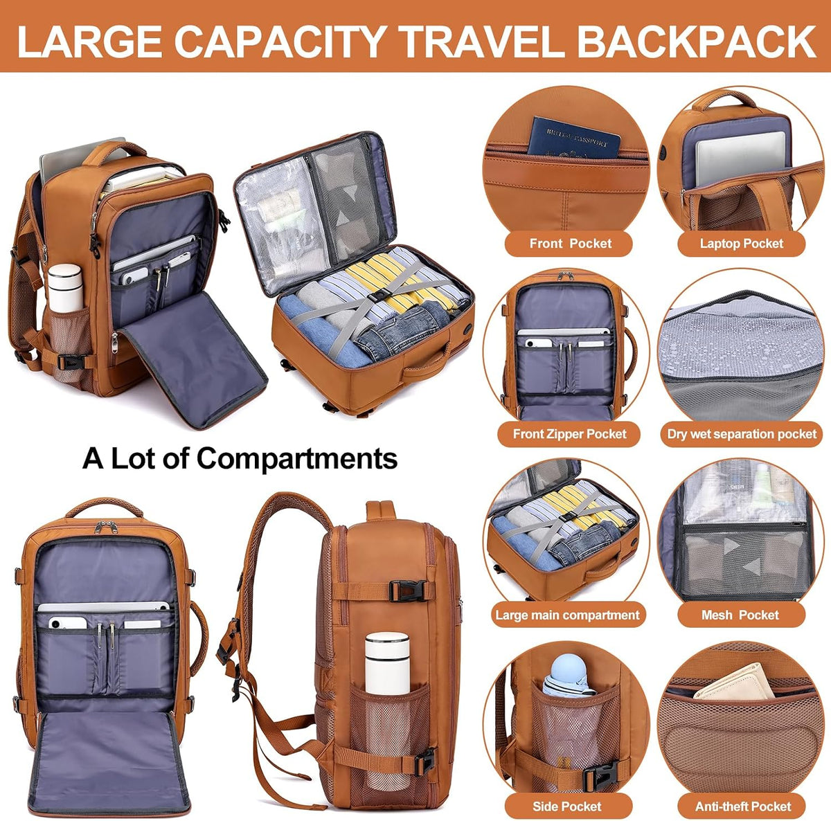 Travel Backpack for Men,TSA Carry On Backpack Flight Approved
