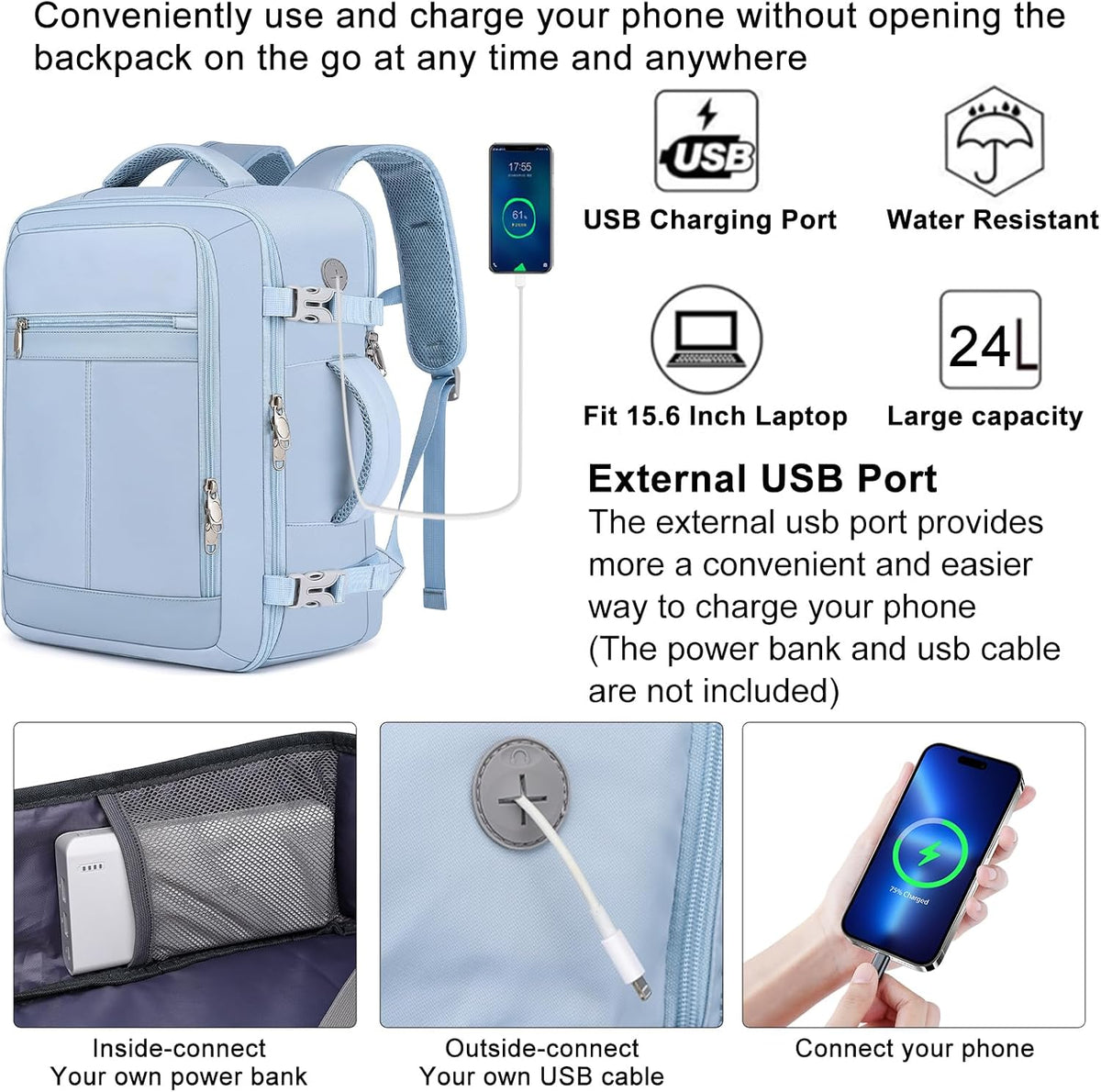 Travel Backpack for Men,TSA Carry On Backpack Flight Approved