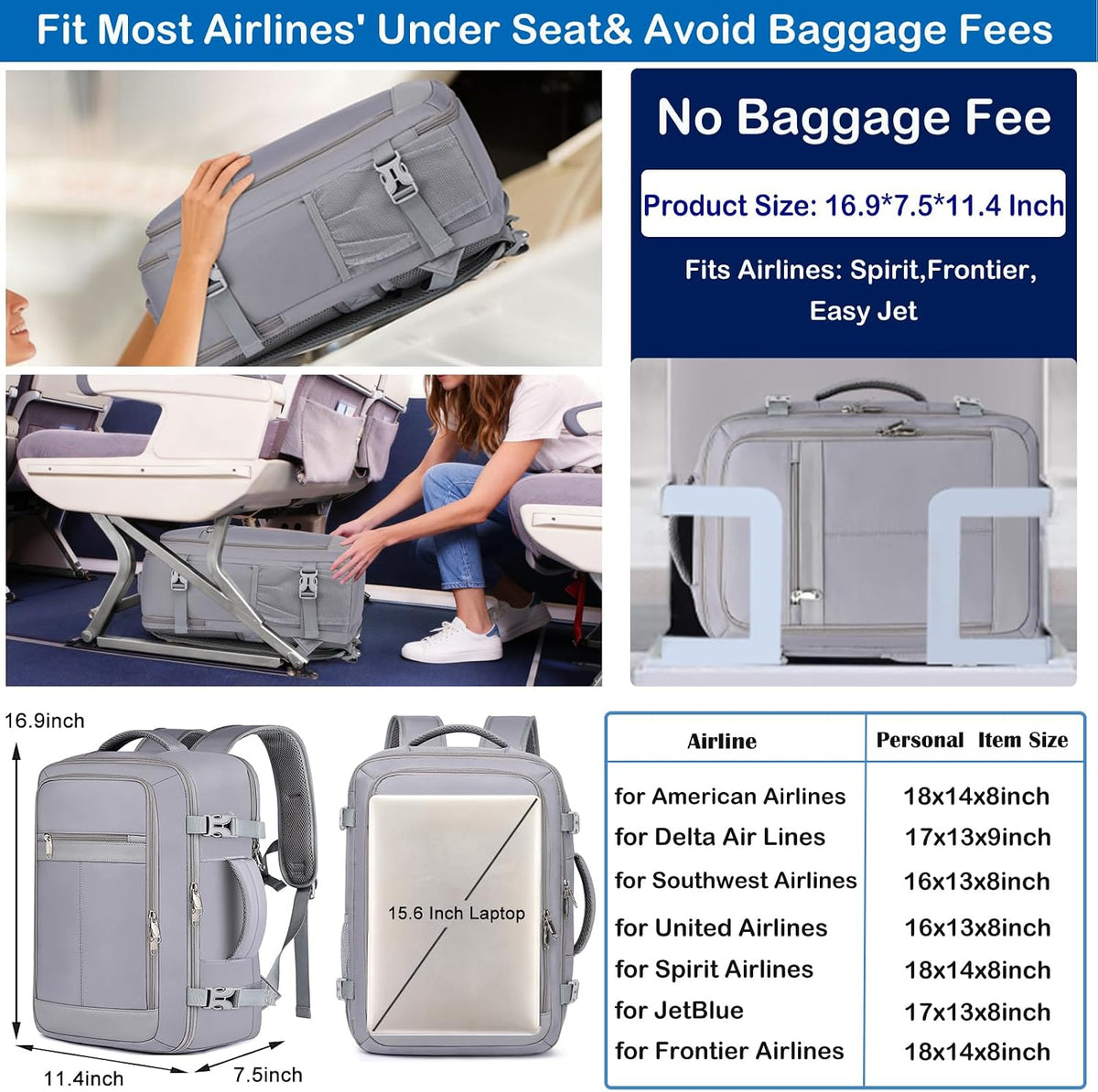 Travel Backpack for Men,TSA Carry On Backpack Flight Approved