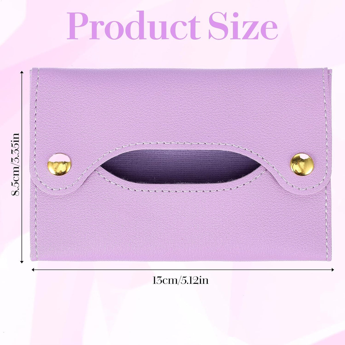 Pocket Tissues Holder, Tissue Holder for Purse, Soft Tissue Box, Reusable Tissues Pouch, Paper Box Bag for Face Towels, Paper Towel Pu Leather Case Suitable for Household and Work Use (Purple)