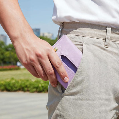 Pocket Tissues Holder, Tissue Holder for Purse, Soft Tissue Box, Reusable Tissues Pouch, Paper Box Bag for Face Towels, Paper Towel Pu Leather Case Suitable for Household and Work Use (Purple)