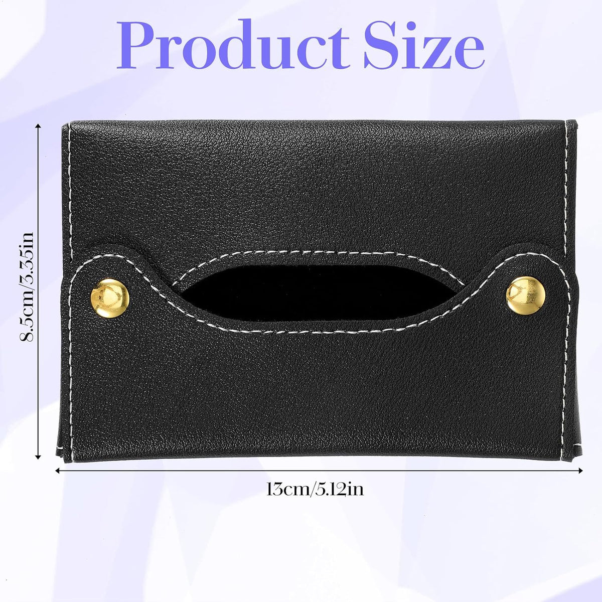Pocket Tissues Holder, Tissue Holder for Purse, Soft Tissue Box, Reusable Tissues Pouch, Paper Box Bag for Face Towels, Paper Towel Pu Leather Case Suitable for Household and Work Use (Purple)