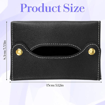 Pocket Tissues Holder, Tissue Holder for Purse, Soft Tissue Box, Reusable Tissues Pouch, Paper Box Bag for Face Towels, Paper Towel Pu Leather Case Suitable for Household and Work Use (Purple)