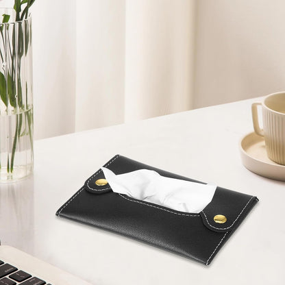 Pocket Tissues Holder, Tissue Holder for Purse, Soft Tissue Box, Reusable Tissues Pouch, Paper Box Bag for Face Towels, Paper Towel Pu Leather Case Suitable for Household and Work Use (Purple)