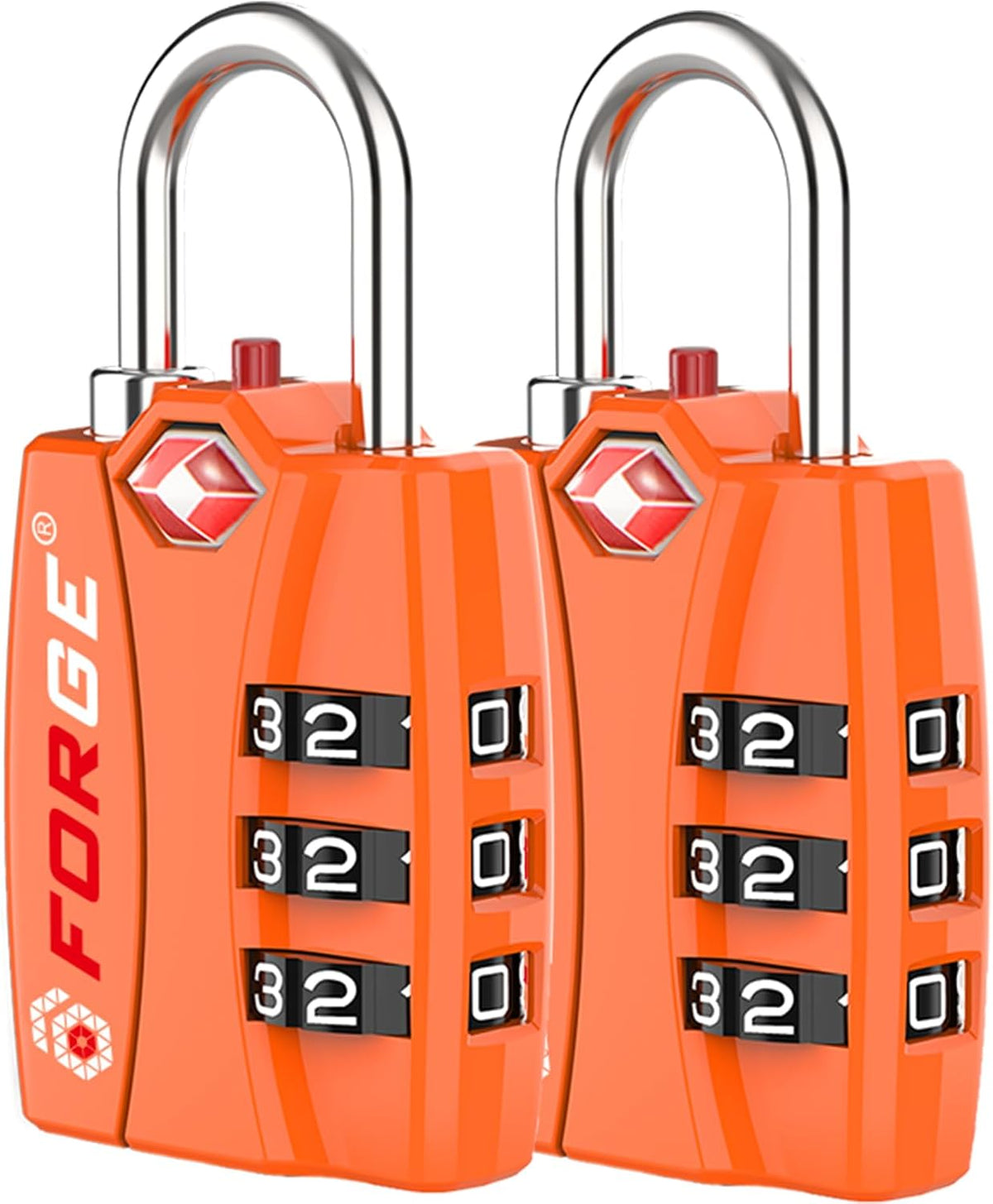 Open Alert TSA Approved Luggage Locks - 3 Digit Combination, Easy Read Dials, Zinc Alloy Body (Black 4 Locks)