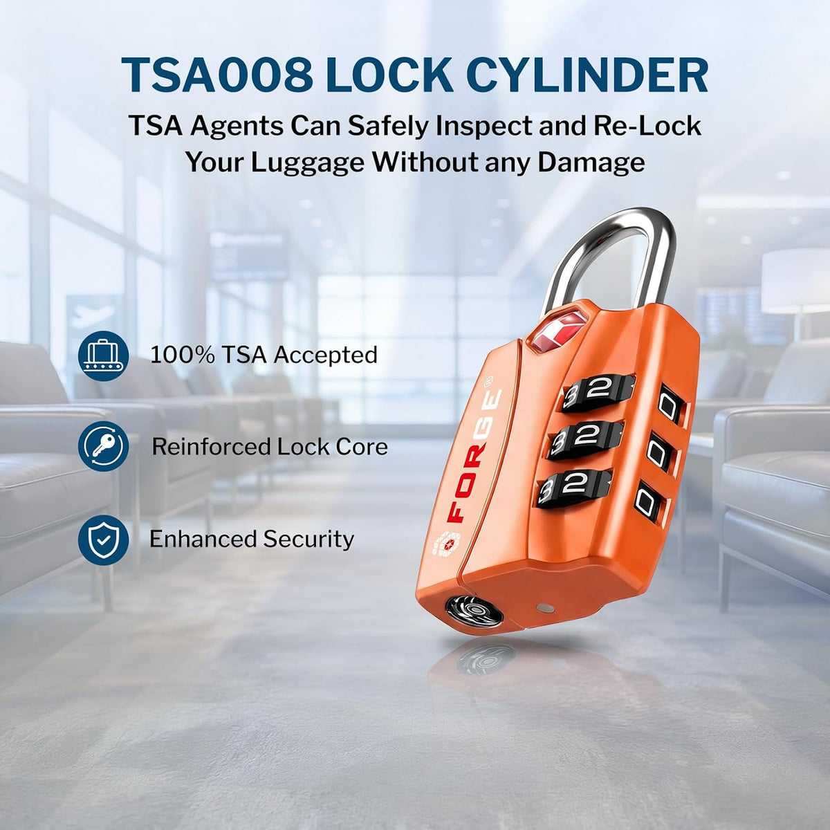Open Alert TSA Approved Luggage Locks - 3 Digit Combination, Easy Read Dials, Zinc Alloy Body (Black 4 Locks)