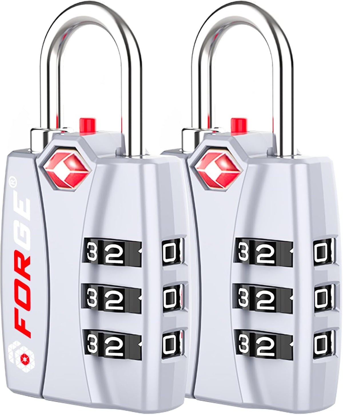 Open Alert TSA Approved Luggage Locks - 3 Digit Combination, Easy Read Dials, Zinc Alloy Body (Black 4 Locks)