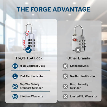 Open Alert TSA Approved Luggage Locks - 3 Digit Combination, Easy Read Dials, Zinc Alloy Body (Black 4 Locks)