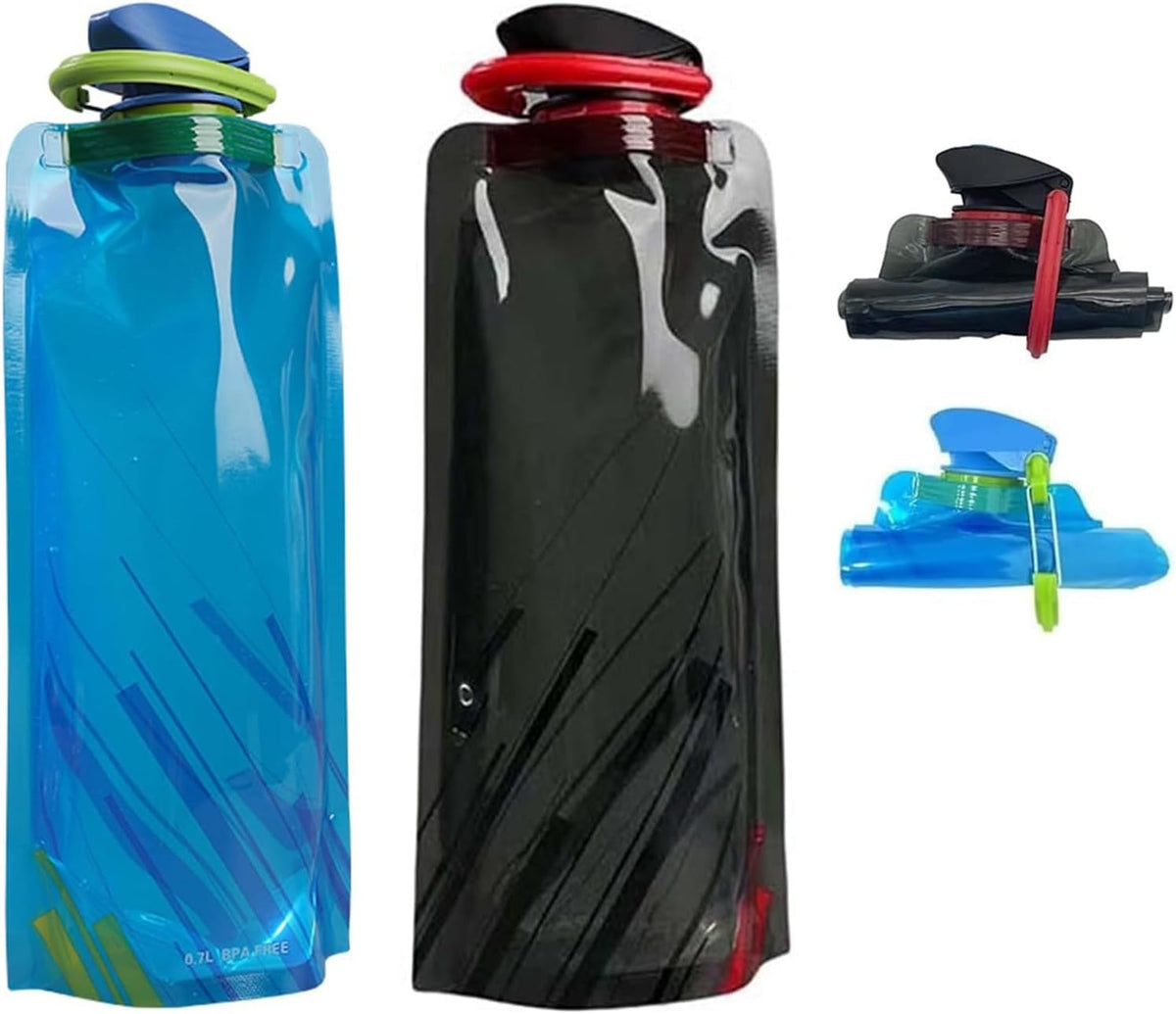 Collapsible Water Bottles for Travel – 23oz Foldable Water Bottle with Carabiner,Leakproof BPA-Free Water Jup, Portable Reusable Water Bottle for Hiking,Sports,Camping,Biking
