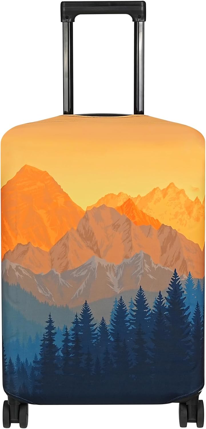 Luggage Cover Fits 31-32 inch Case (Amber Mountains, XL)