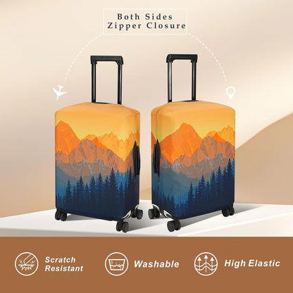 Luggage Cover Fits 31-32 inch Case (Amber Mountains, XL)