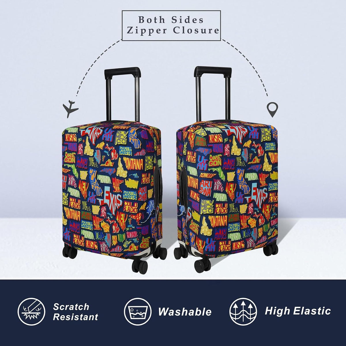 Luggage Cover Fits 31-32 inch Case (Amber Mountains, XL)