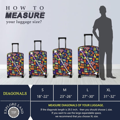Luggage Cover Fits 31-32 inch Case (Amber Mountains, XL)