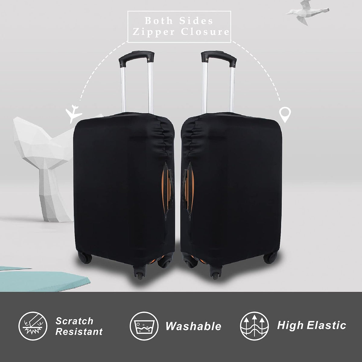 Luggage Cover Fits 31-32 inch Case (Amber Mountains, XL)
