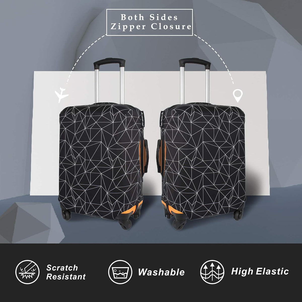 Luggage Cover Fits 31-32 inch Case (Amber Mountains, XL)