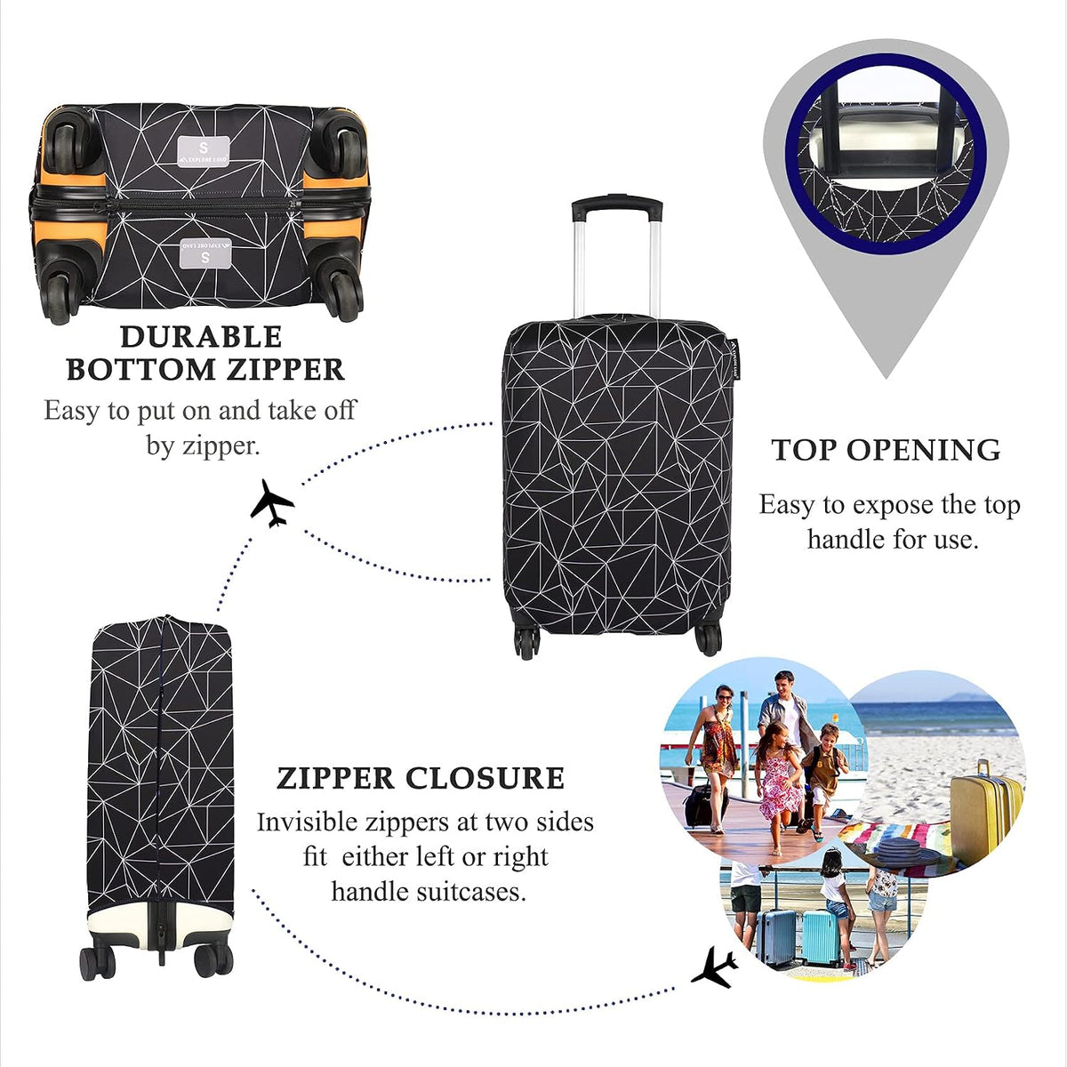 Luggage Cover Fits 31-32 inch Case (Amber Mountains, XL)