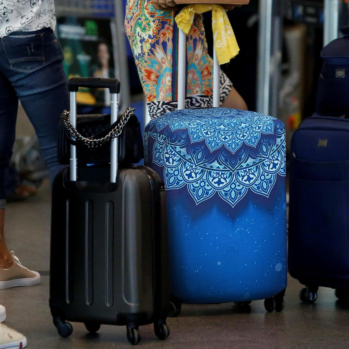 Luggage Cover Fits 31-32 inch Case (Amber Mountains, XL)