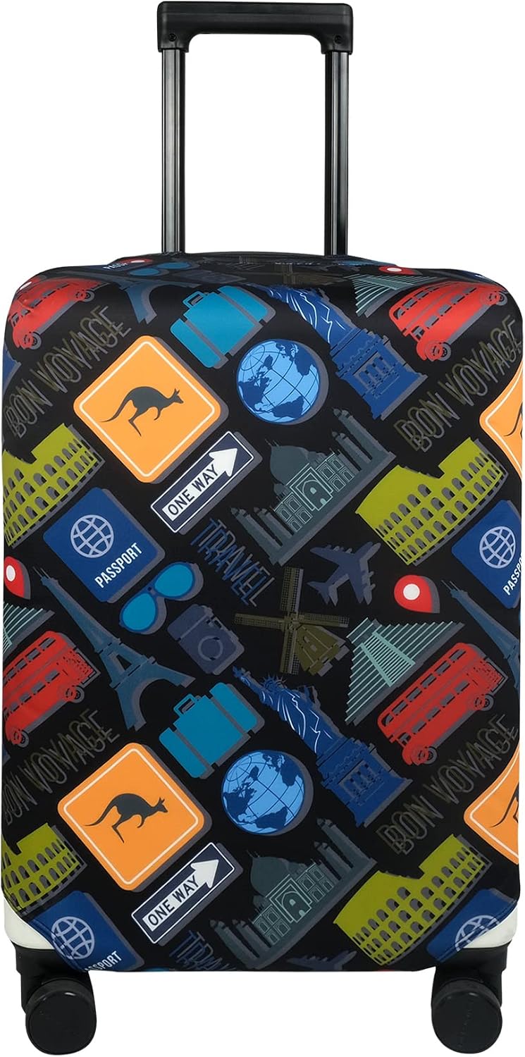 Luggage Cover Fits 31-32 inch Case (Amber Mountains, XL)