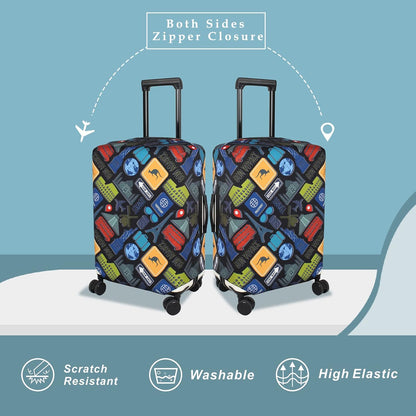 Luggage Cover Fits 31-32 inch Case (Amber Mountains, XL)