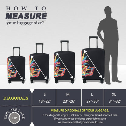 Luggage Cover Fits 31-32 inch Case (Amber Mountains, XL)