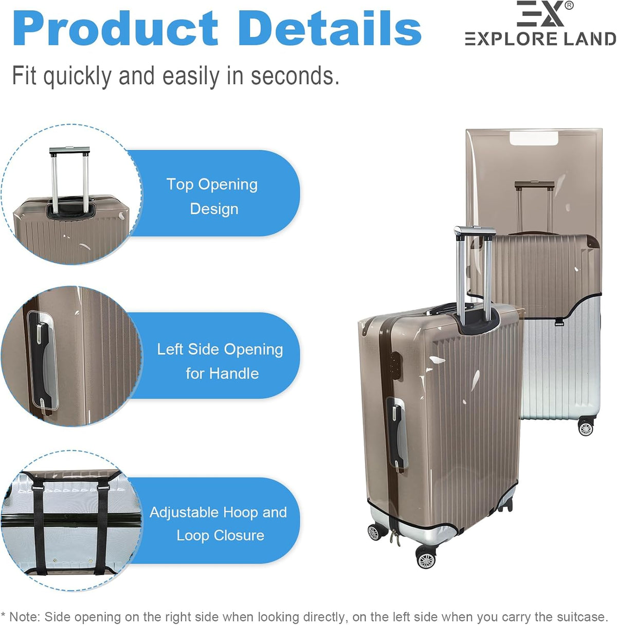 Luggage Cover Fits 31-32 inch Case (Amber Mountains, XL)