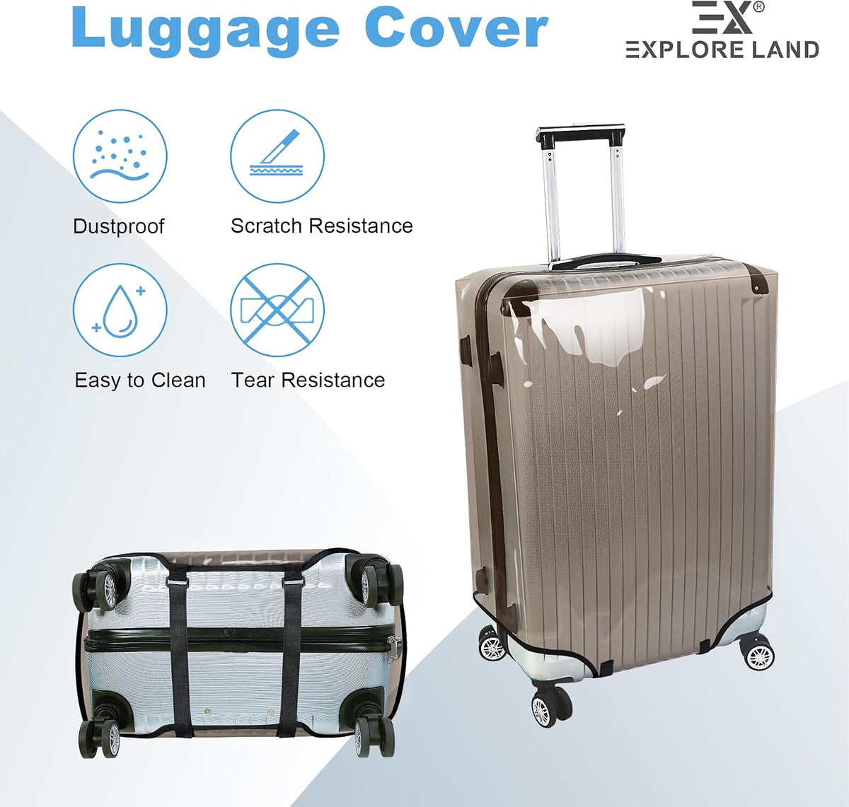Luggage Cover Fits 31-32 inch Case (Amber Mountains, XL)
