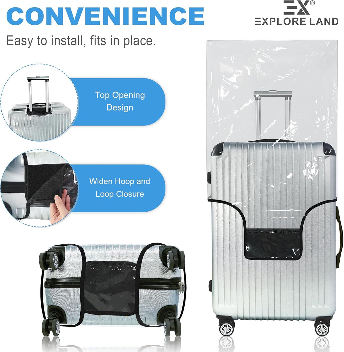 Luggage Cover Fits 31-32 inch Case (Amber Mountains, XL)