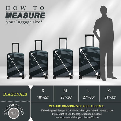 Luggage Cover Fits 31-32 inch Case (Amber Mountains, XL)