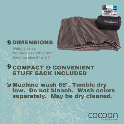 COCOON Coolmax Travel Blanket - Charcoal