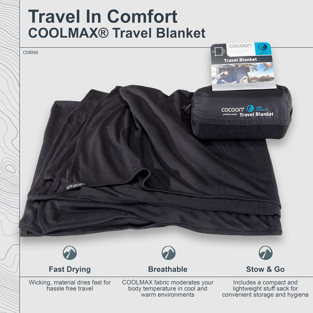 COCOON Coolmax Travel Blanket - Charcoal