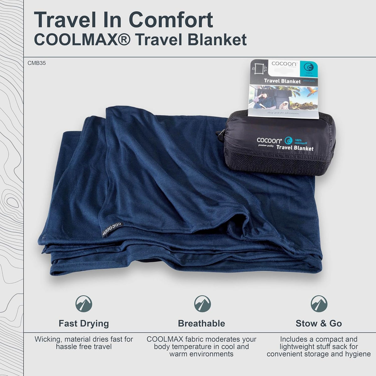 COCOON Coolmax Travel Blanket - Charcoal