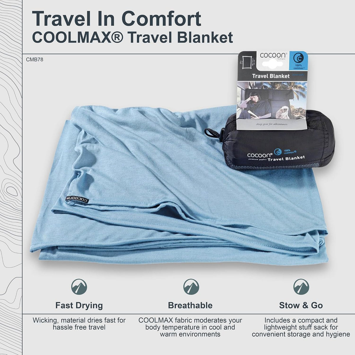 COCOON Coolmax Travel Blanket - Charcoal