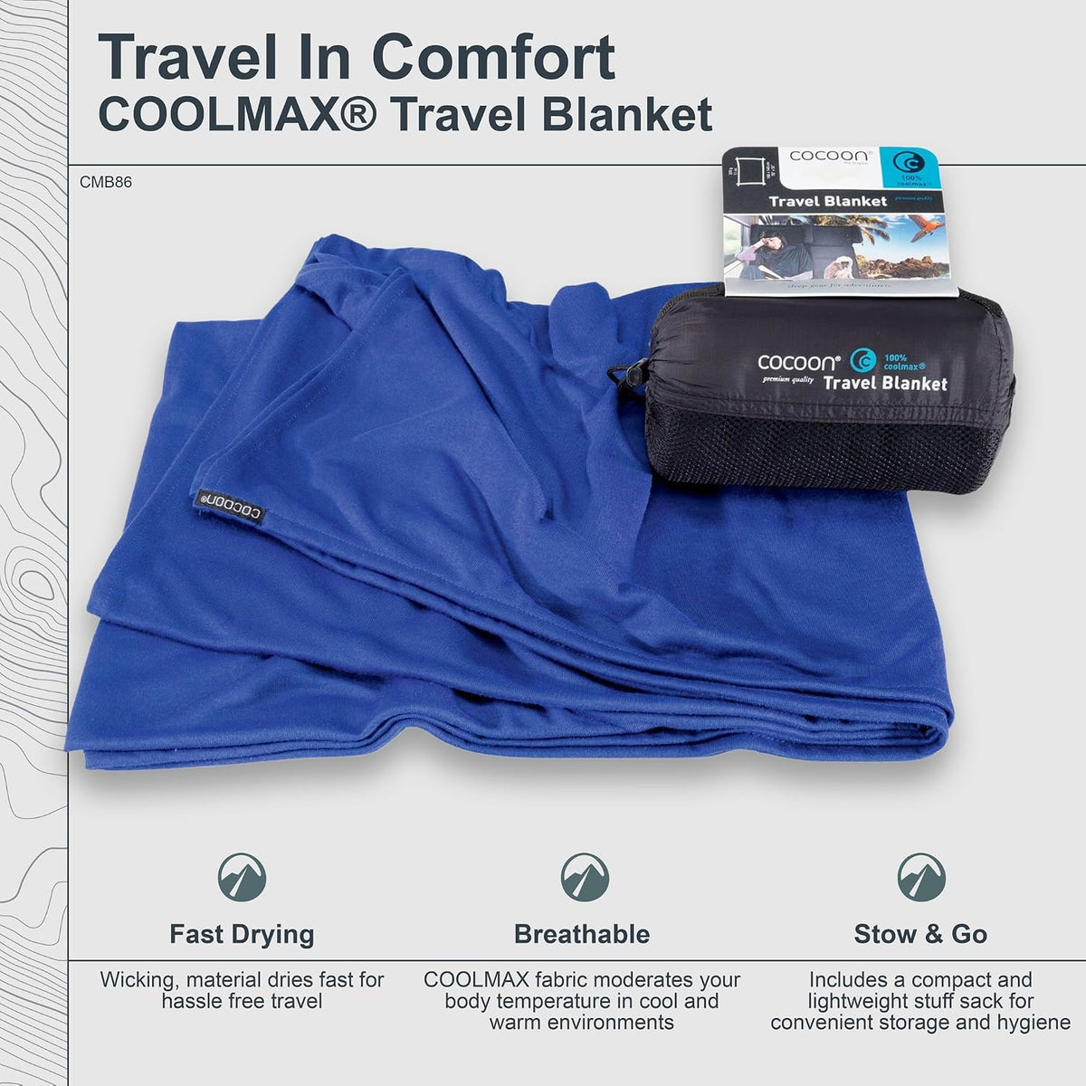 COCOON Coolmax Travel Blanket - Charcoal