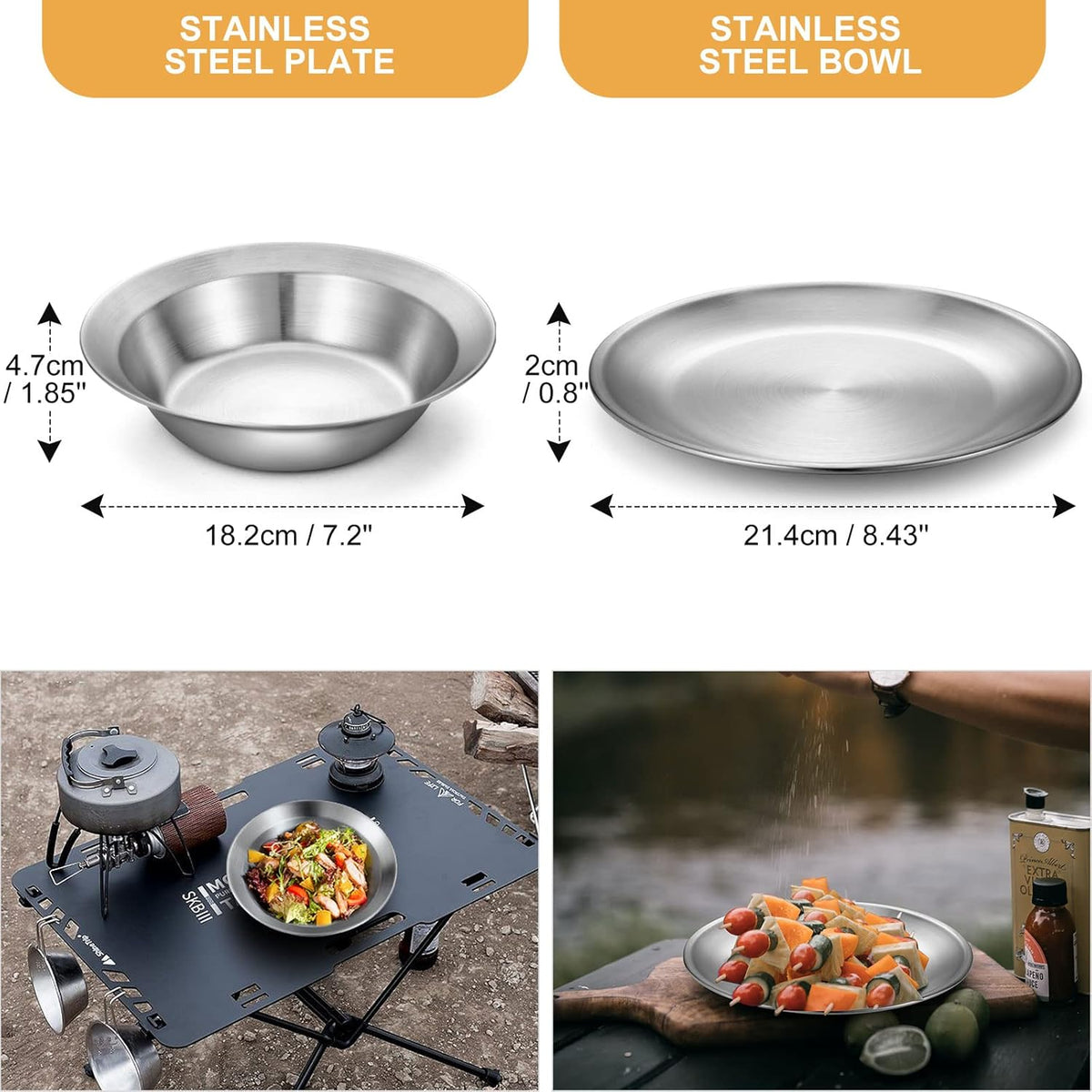 Stainless Steel Camping Mess Kit for Outdoor Family & Person