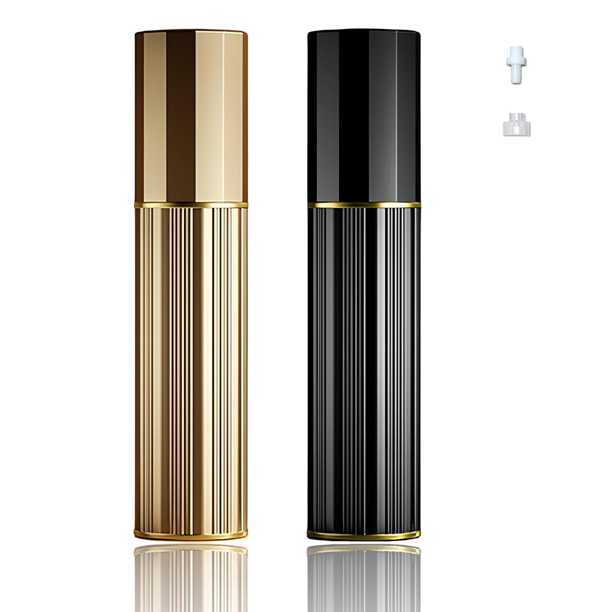 Perfume Travel Refillable Bottle Cologne Portable Atomizer Fragrance Scent Sprayer Pump Fill from Bottom Mini Pocket Size 5ml for Travel Essentials & Best Gift (gold)