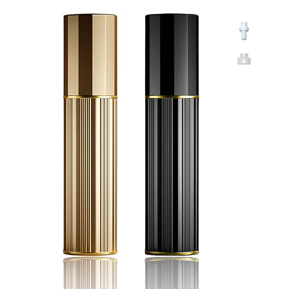 Perfume Travel Refillable Bottle Cologne Portable Atomizer Fragrance Scent Sprayer Pump Fill from Bottom Mini Pocket Size 5ml for Travel Essentials & Best Gift (gold)