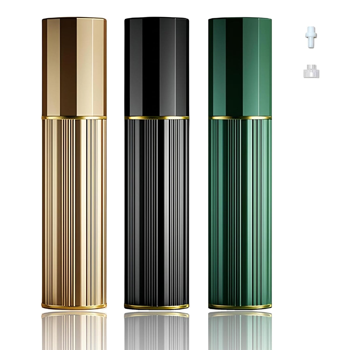 Perfume Travel Refillable Bottle Cologne Portable Atomizer Fragrance Scent Sprayer Pump Fill from Bottom Mini Pocket Size 5ml for Travel Essentials & Best Gift (gold)