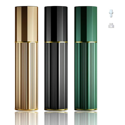 Perfume Travel Refillable Bottle Cologne Portable Atomizer Fragrance Scent Sprayer Pump Fill from Bottom Mini Pocket Size 5ml for Travel Essentials & Best Gift (gold)