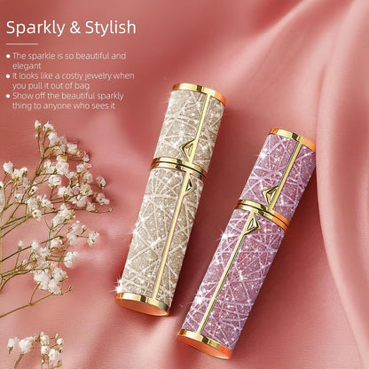 Perfume Travel Refillable Bottle Cologne Portable Atomizer Fragrance Scent Sprayer Pump Fill from Bottom Mini Pocket Size 5ml for Travel Essentials & Best Gift (gold)
