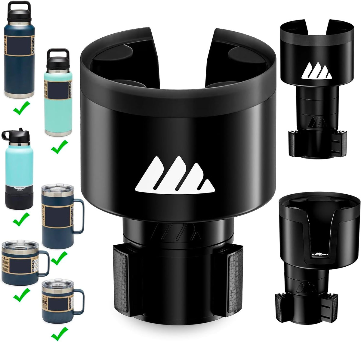 Integral Ultimate Car Cup Holder Expander with Adjustable Base & Organizer