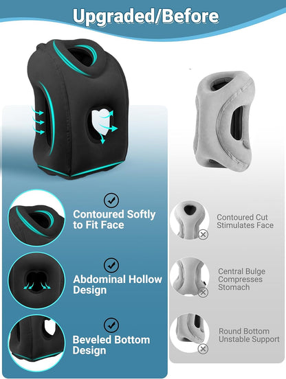 Inflatable Travel Pillow for Airplane Comfortable Sleeping, (Grey)