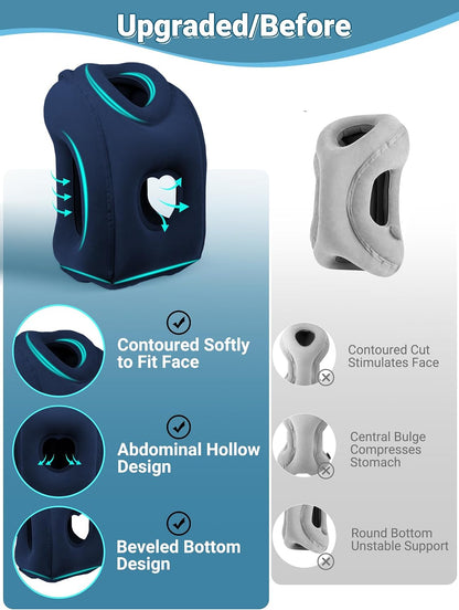 Inflatable Travel Pillow for Airplane Comfortable Sleeping, (Grey)