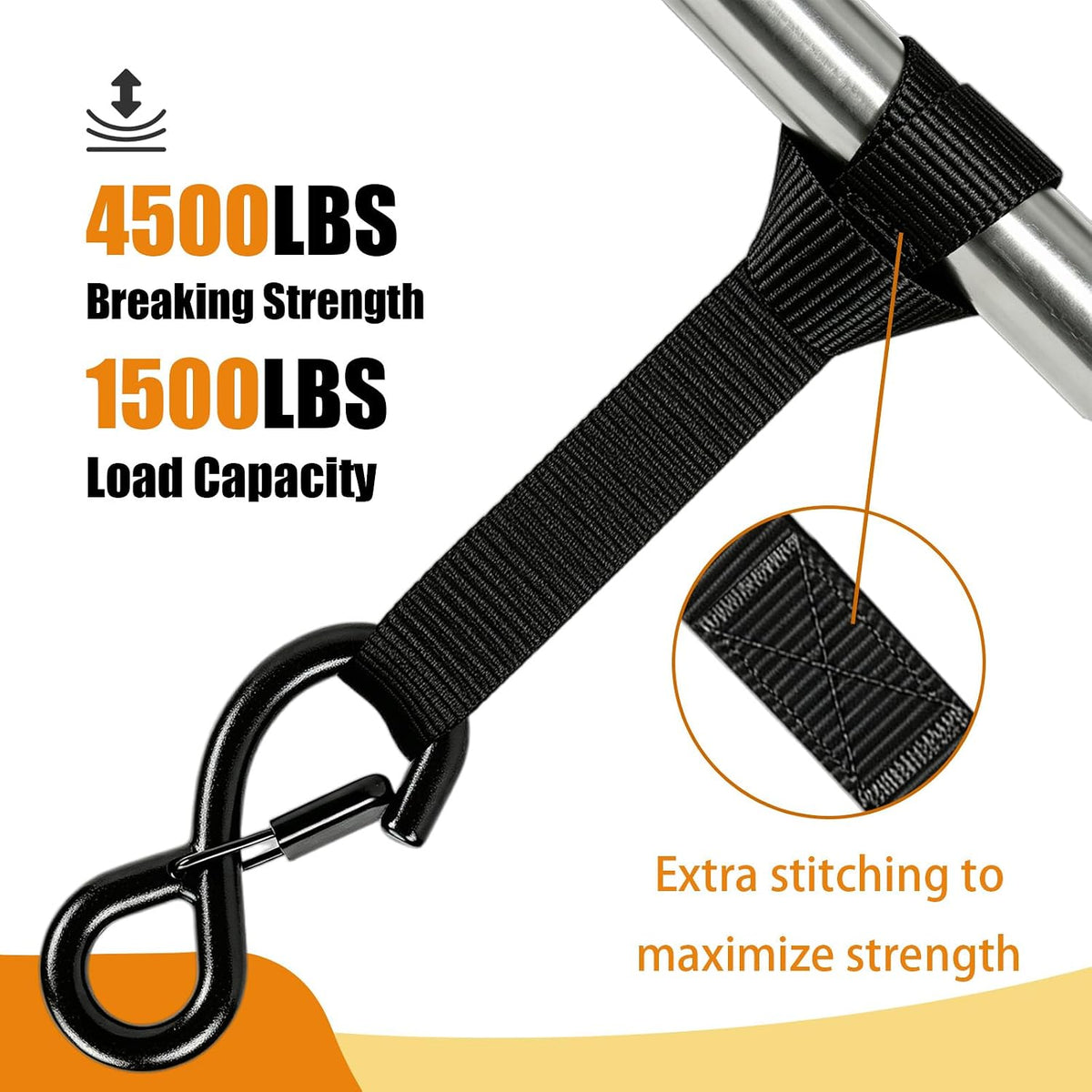Lashing Straps with Buckles, 4Pack, 1 Inch × 5 Feet, Cargo Tie-Down Strap