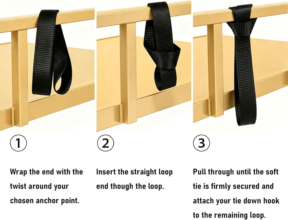 Lashing Straps with Buckles, 4Pack, 1 Inch × 5 Feet, Cargo Tie-Down Strap