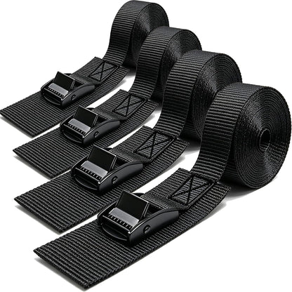 Lashing Straps with Buckles, 4Pack, 1 Inch × 5 Feet, Cargo Tie-Down Strap