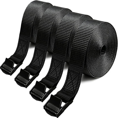 Lashing Straps with Buckles, 4Pack, 1 Inch × 5 Feet, Cargo Tie-Down Strap